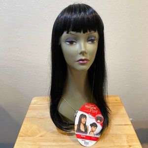 NEW Bettie Page Style Long Black Wig Lace Front Part